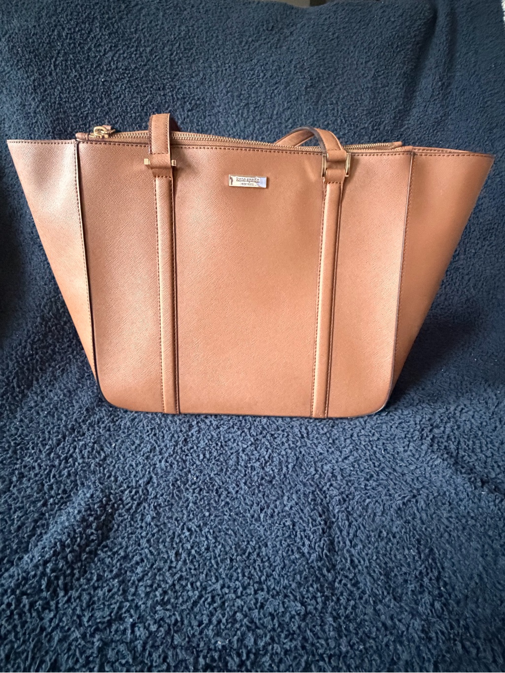 Kate Spade Tan Saffiano Large Leather Tote With Gold Hardware